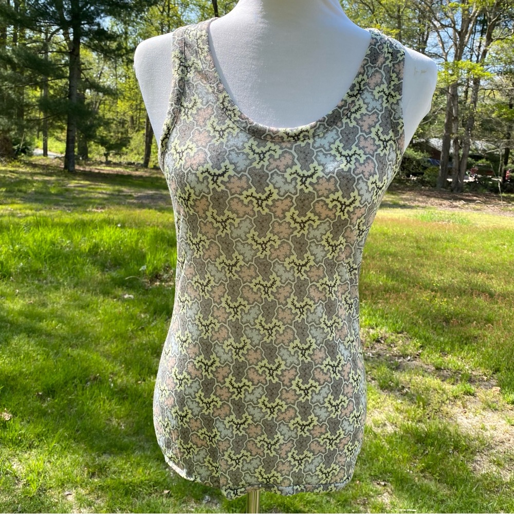 RAG & BONE TOP TEE TANK SCOOP NECK SLEEVELESS GRAY PINK YELLOW BLUE SIZE S